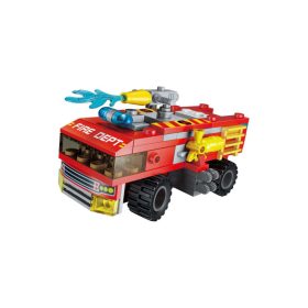 Qman - 8in1 A tűzoltó lovag - Hurikán tűzoltóautó - építőjáték