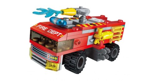 Qman - 8in1 A tűzoltó lovag - Hurikán tűzoltóautó - építőjáték