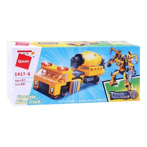 Qman - 6in1 Munkagép robot 06. - Betonkeverő - lego-kompatibilis építőjáték