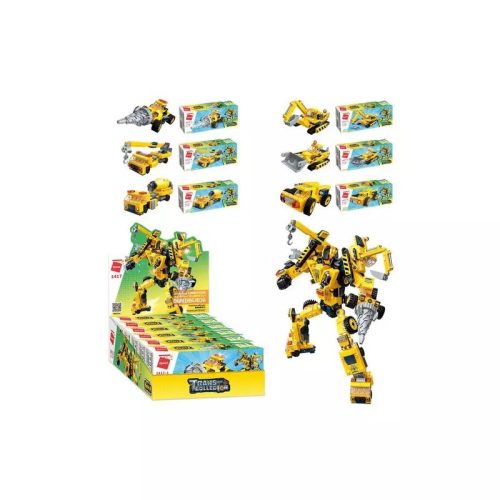 Qman - 6in1 Munkagép robot 06. - Betonkeverő - lego-kompatibilis építőjáték