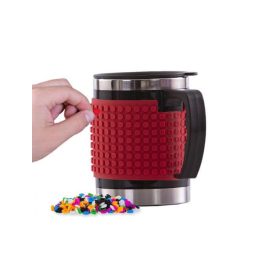 Pixie - díszíthető pixeles bögre - piros