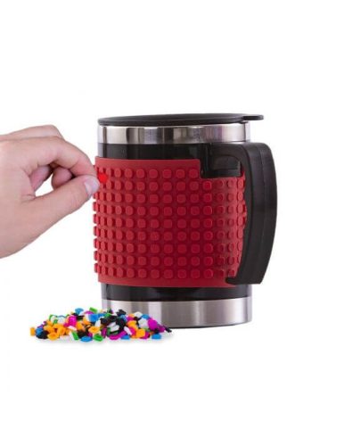 Pixie - díszíthető pixeles bögre - piros