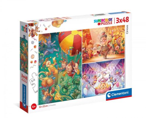 clementoni puzzle - 3 x 48 db. Cirkusz