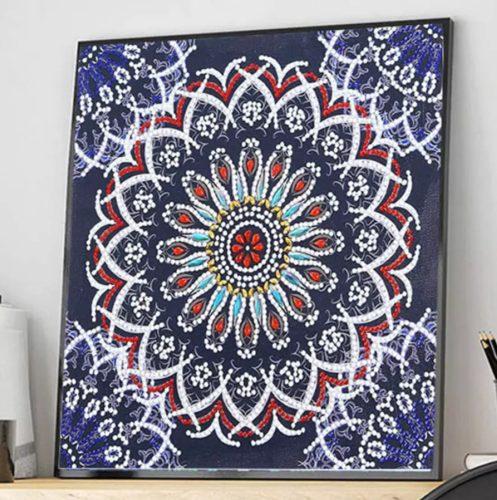 Mandala virág - gyémánt mozaik festés - 30x30 cm