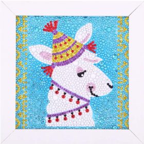 Alpaka - gyémánt mozaik festés - 18x18 cm képkerettel Alpaka - gyémánt mozaik festés - 18x18 cm képkerettel