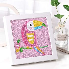 Rózsaszín tukán - gyémánt mozaik festés - 18x18 cm képkerettel   Rózsaszín tukán - gyémánt mozaik festés - 18x18 cm képkerettel