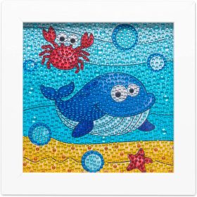 Bálna és barátai - gyémánt mozaik festés - 18x18 cm képkerettel   Bálna és barátai - gyémánt mozaik festés - 18x18 cm képkerettel