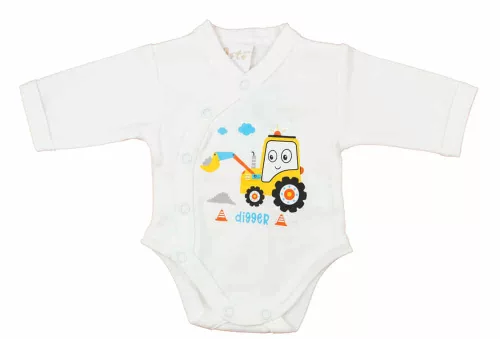 Elöl patentos hosszú ujjú baba body Markoló mintával