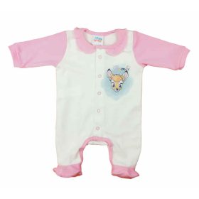   Hosszú ujjú elöl patentos kislány rugdalózó Bambi mintával