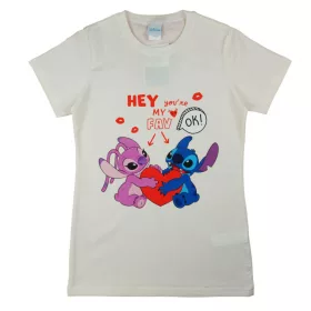 Rövid ujjú lányka póló Stitch mintával