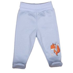 Belül bolyhos pamut kisfiú baba nadrág rókás mintával