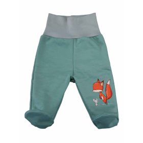 Belül bolyhos pamut kisfiú baba nadrág rókás mintával