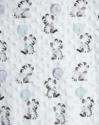 Ujjatlan Minky tipegő hálózsák Zebra mintával 2 TOG