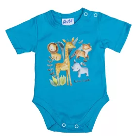 Rövid ujjú baba body Szafari mintával
