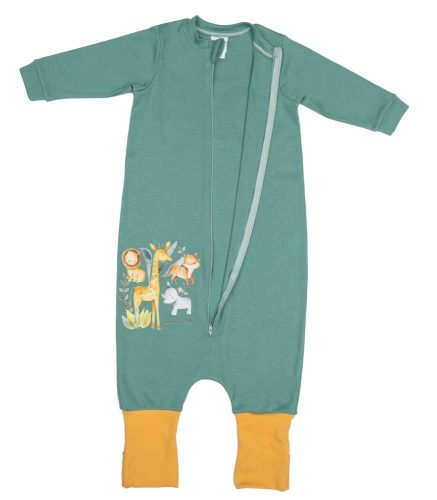 Hosszú ujjú vékony pamut tipegő hálózsák szafaris mintával 1 TOG