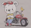Hosszú ujjú baba body Motoros maci mintával