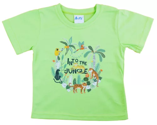 Rövid ujjú fiú póló dzsungel mintával