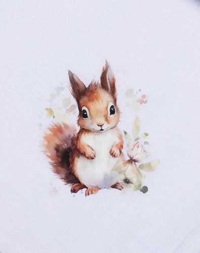 Textil tetra pelenka mókus mintával 70x70cm