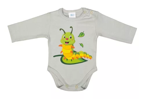 Hosszú ujjú baba body Hernyó mintával