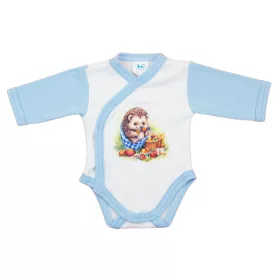   Elöl patentos hosszú ujjú baba body Erdő állatai mintával