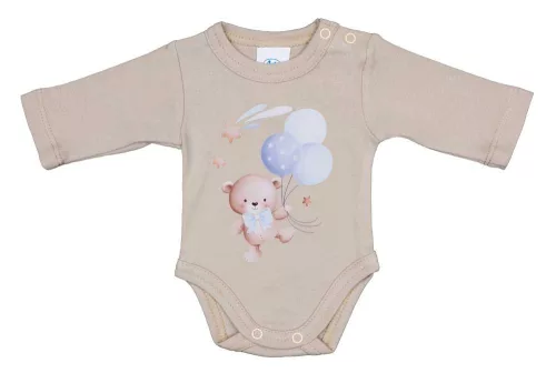 Hosszú ujjú baba body Macis mintával