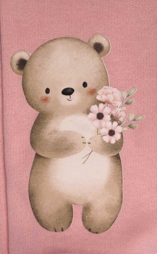 Belül bolyhos kislány baba nadrág macis mintával