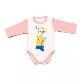 Hosszú ujjú baba body Cicás mintával