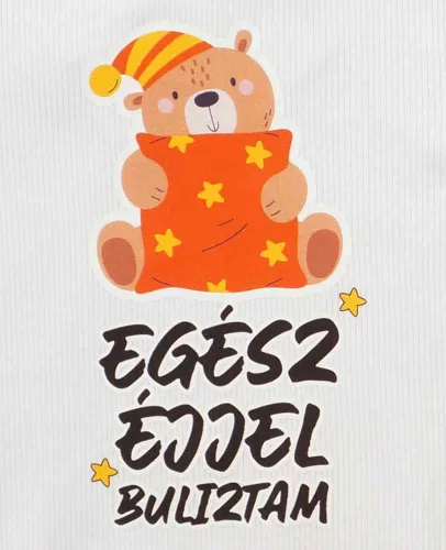Feliratos rövid ujjú baba body