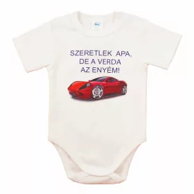 Feliratos rövid ujjú baba body