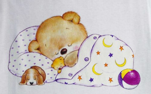 Ujjatlan tipegő hálózsák, mackó mintával - 2 TOG