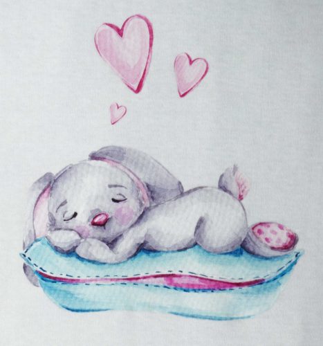 Ujjatlan tipegő hálózsák, nyuszi mintával – 3 TOG