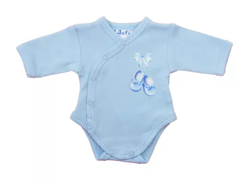 Elöl patentos hosszú ujjú baba body – Kis cipő mintával