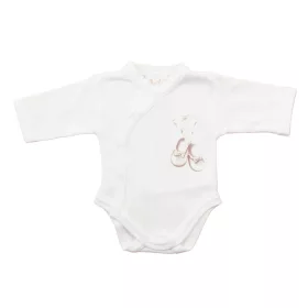   Elöl patentos hosszú ujjú baba body – Kis cipő mintával