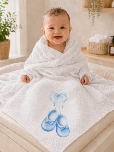 Textil tetra kifogó-törölköző Cipős  mintával 140x140cm