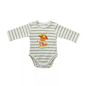 Hosszú ujjú baba body - Rókás mintával