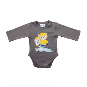 Hosszú ujjú baba body - Macis mintával