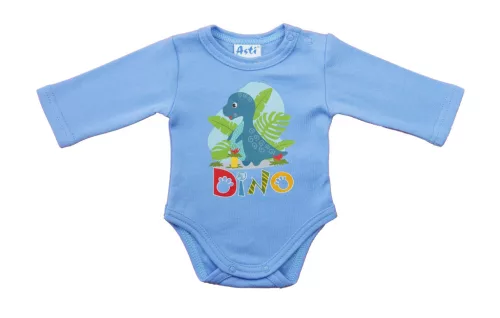 Hosszú ujjú baba body - Dinó mintával