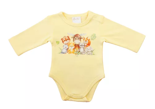 Hosszú ujjú baba body - Állatos mintával