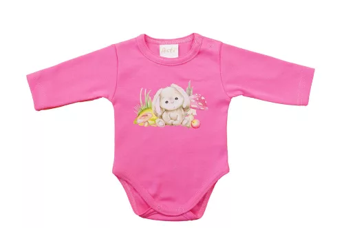 Hosszú ujjú baba body - Állatos mintával