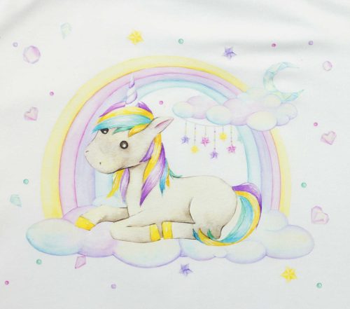 Ujjatlan tipegő hálózsák, unikornis mintával – 3 TOG