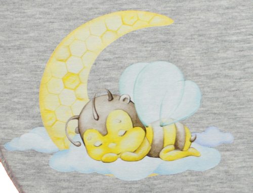 Belül bolyhos hosszú ujjú hálózsák – 2,5 TOG - Méhecske mintával