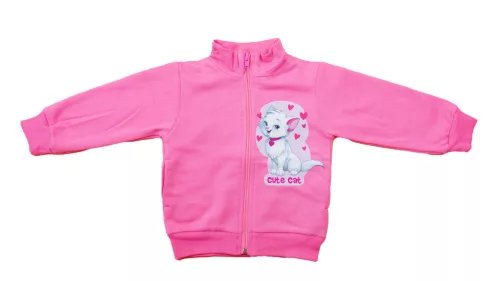 Belül bolyhos Lányka szabadidő szett Cica mintával