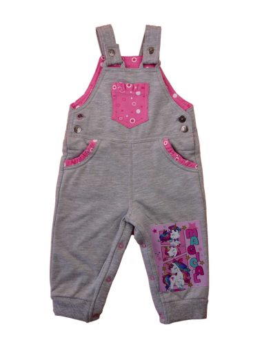 Unikornis lányka bolyhos kertésznadrág