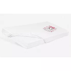 Bébi pamut gumis lepedő 60x120/70x140 - Cica mintával