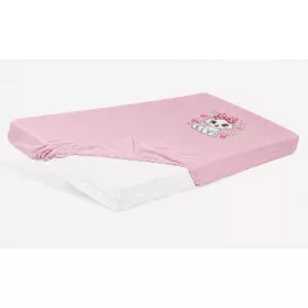 Bébi pamut gumis lepedő 60x120/70x140 - Cica mintával