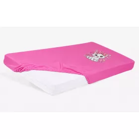 Bébi pamut gumis lepedő 60x120/70x140 - Cica mintával