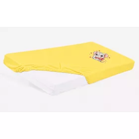 Bébi pamut gumis lepedő 60x120/70x140 - Kisegér mintával