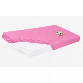 Bébi pamut gumis lepedő 60x120/70x140 - Kisegér mintával