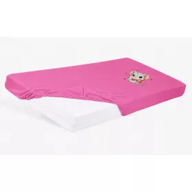 Bébi pamut gumis lepedő 60x120/70x140 - Kisegér mintával