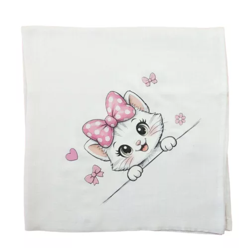 Textil tetra pelenka cica mintával 70x70cm